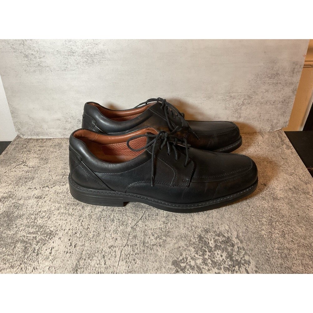 Johnston & Murphy Mens 10.5 M XC Flex Raleigh Leather Oxfords Dress Black